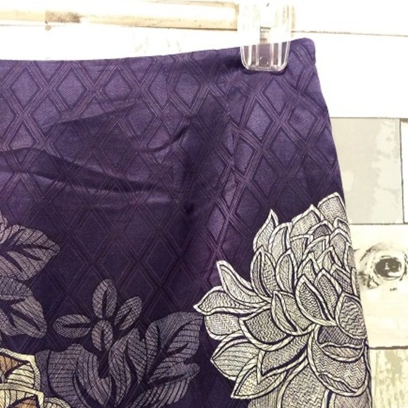 Talbots Floral Silk Cotton Blend Lined Skirt Size 6 - Picture 4 of 15